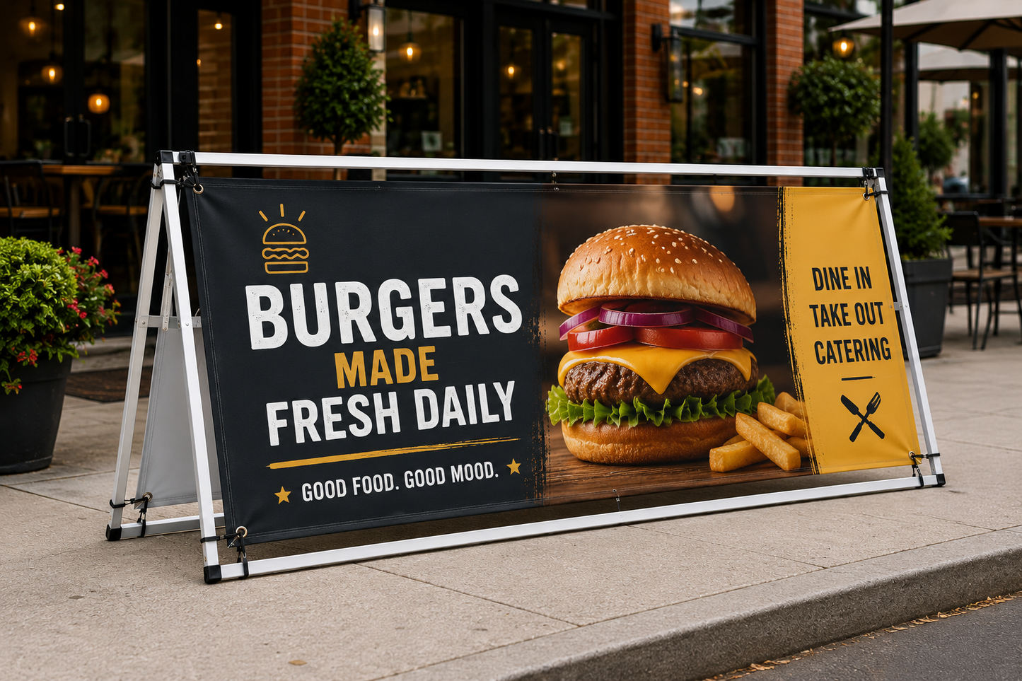 Custom Fabric A-Frame Sign | Double Sided Sidewalk Event Display