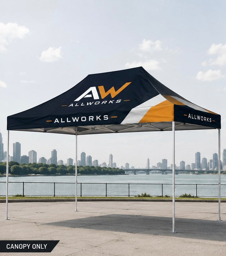 Custom 10x15 fully sublimated pop up tent without walls