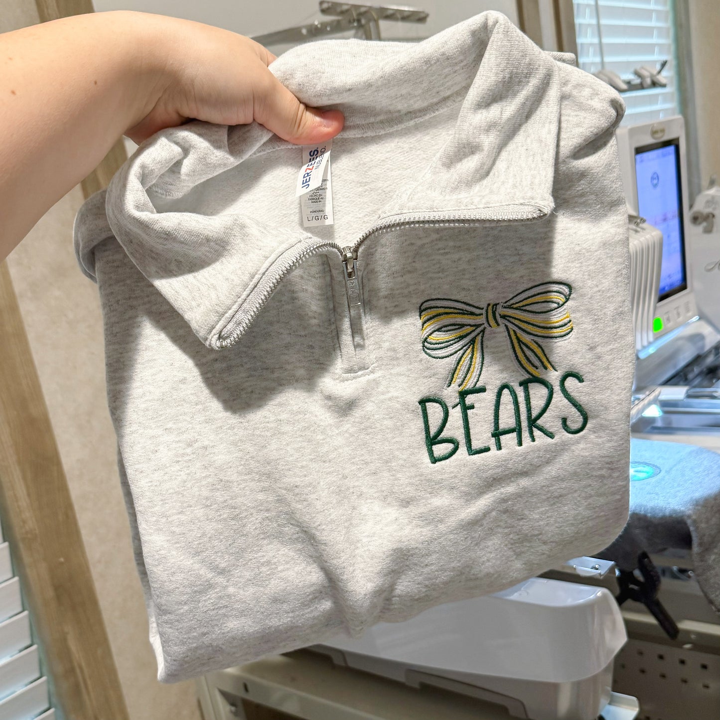 Custom Embroidered Mascot Bow Quarter-Zip