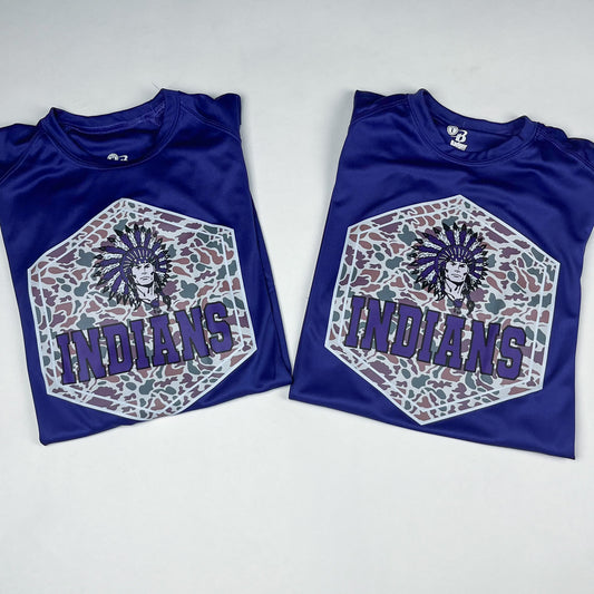 Custom Camo Badge Mascot Performance Shirt | Personalized School Spirit Dri-Fit Tee