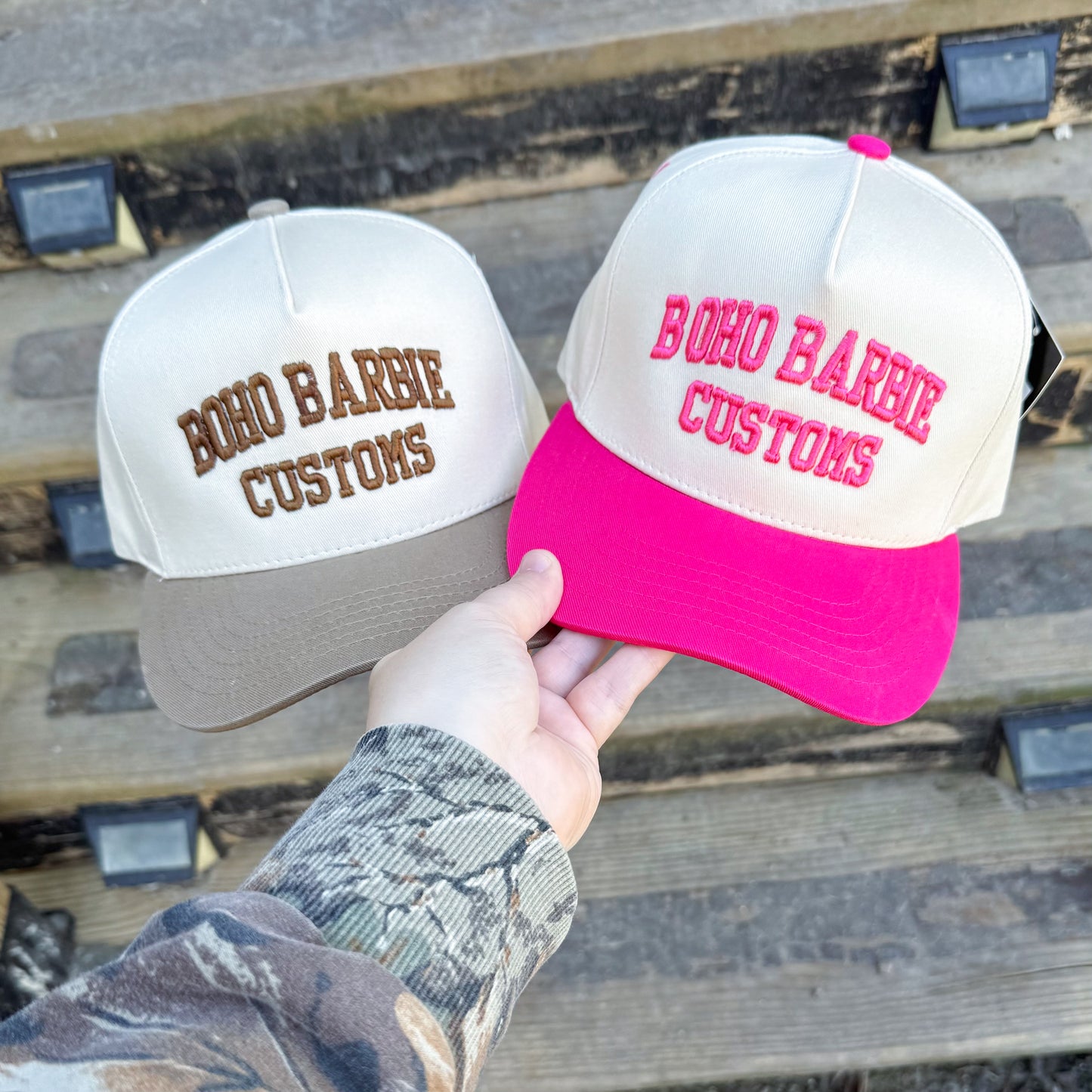 2 Toned Business Name Puff Hats