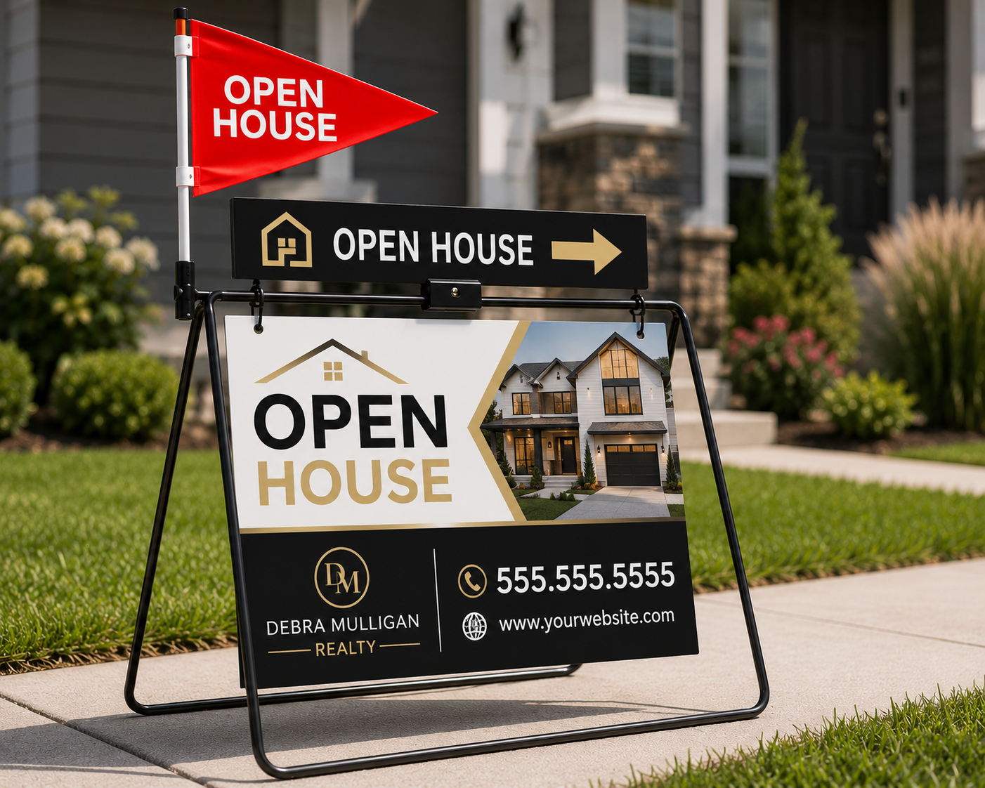 Custom Open House A-Frame Signs | Realtor Hanging Sign Frame
