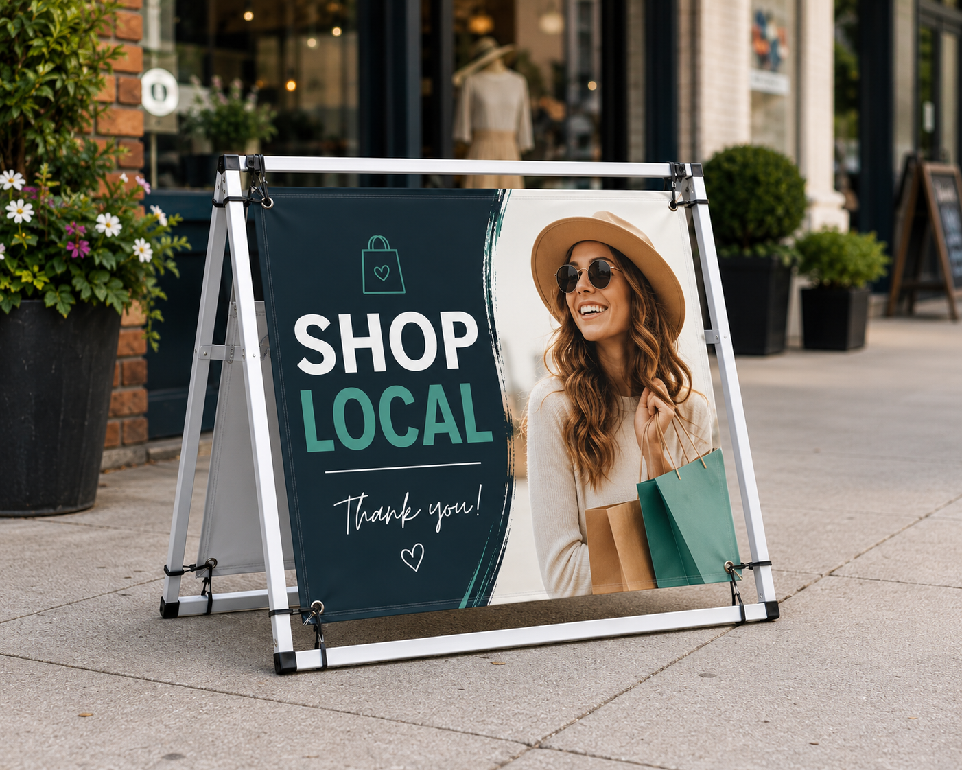 Custom Fabric A-Frame Sign | Double Sided Sidewalk Event Display