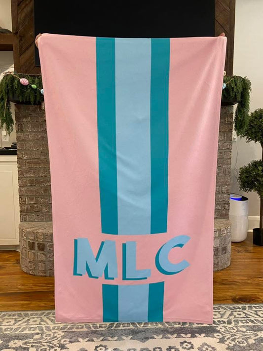 Personalized Beach Towels – Custom Monogram Velour Towels