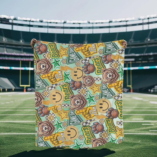 Custom School Spirit Faux Patch Blanket