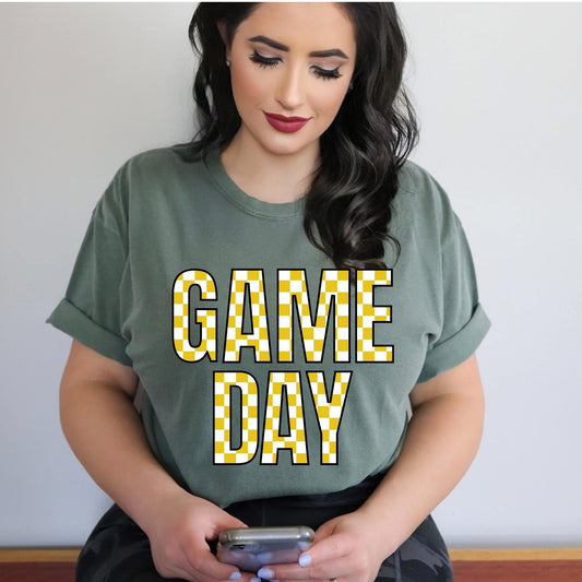 Custom Checkered Game Day Shirt | Personalized School Spirit Apparel