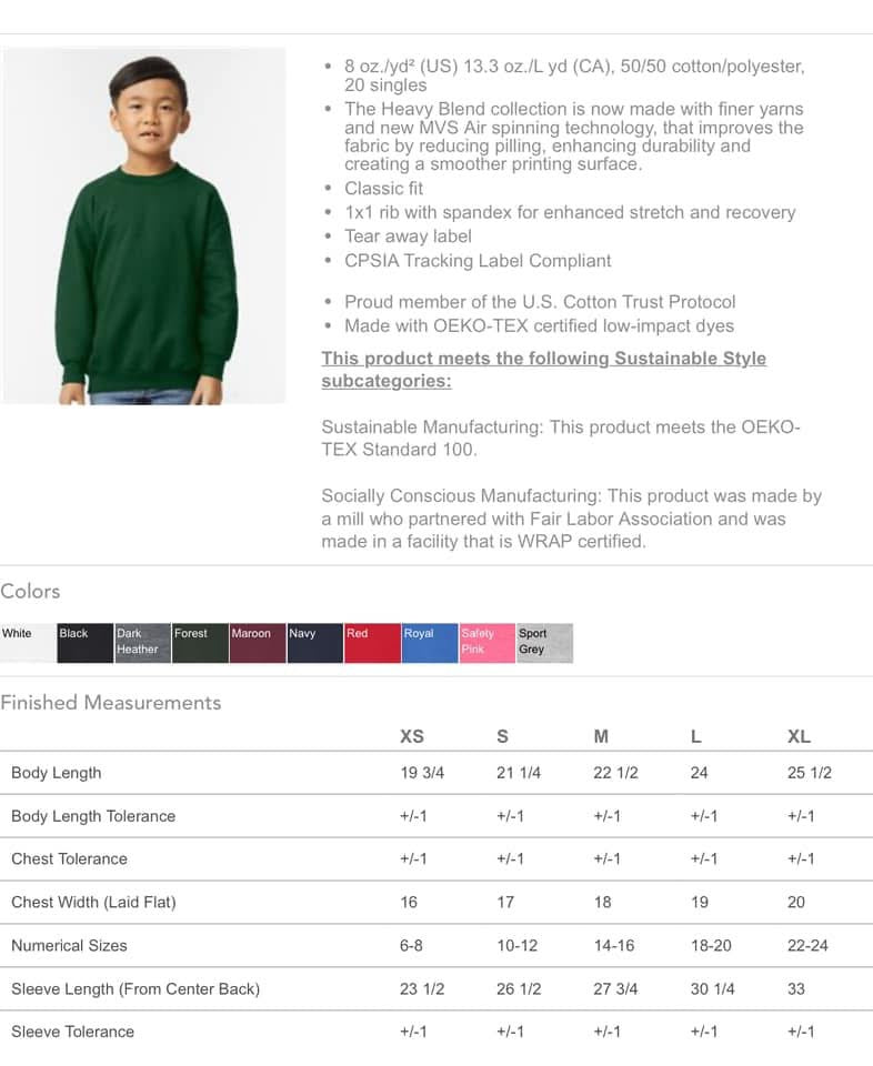 Green shirt with text on a white background
