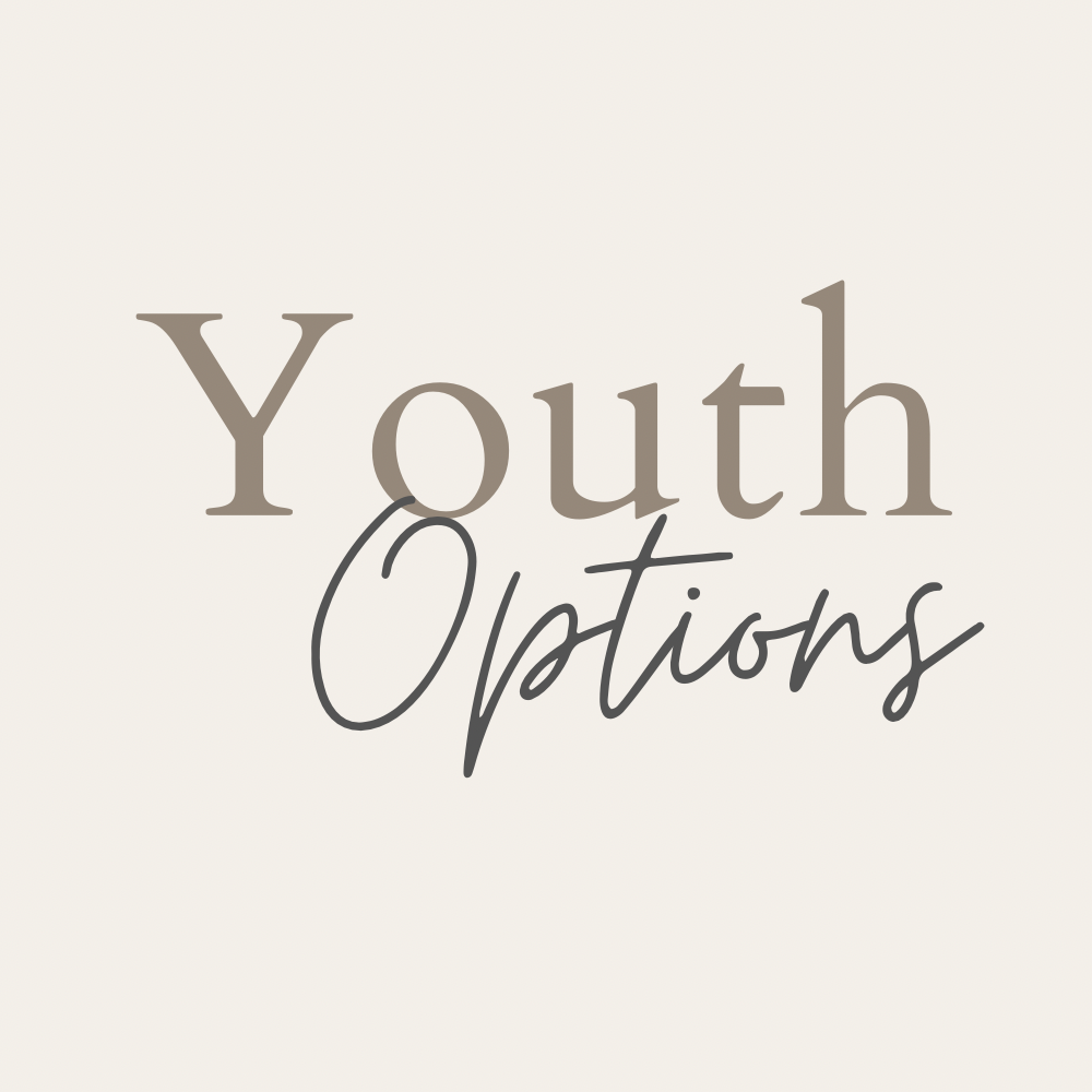 Text 'Youth Options' on a beige background